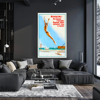 Vintage Soviet Water Sports Propaganda Poster