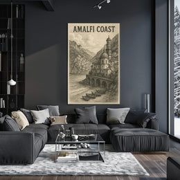 Amalfi Coast Poster Wall Art 18x24 Coastal Decor Print