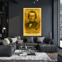 Andrew Johnson 17th President of the United States Vintage Watercolor Poster