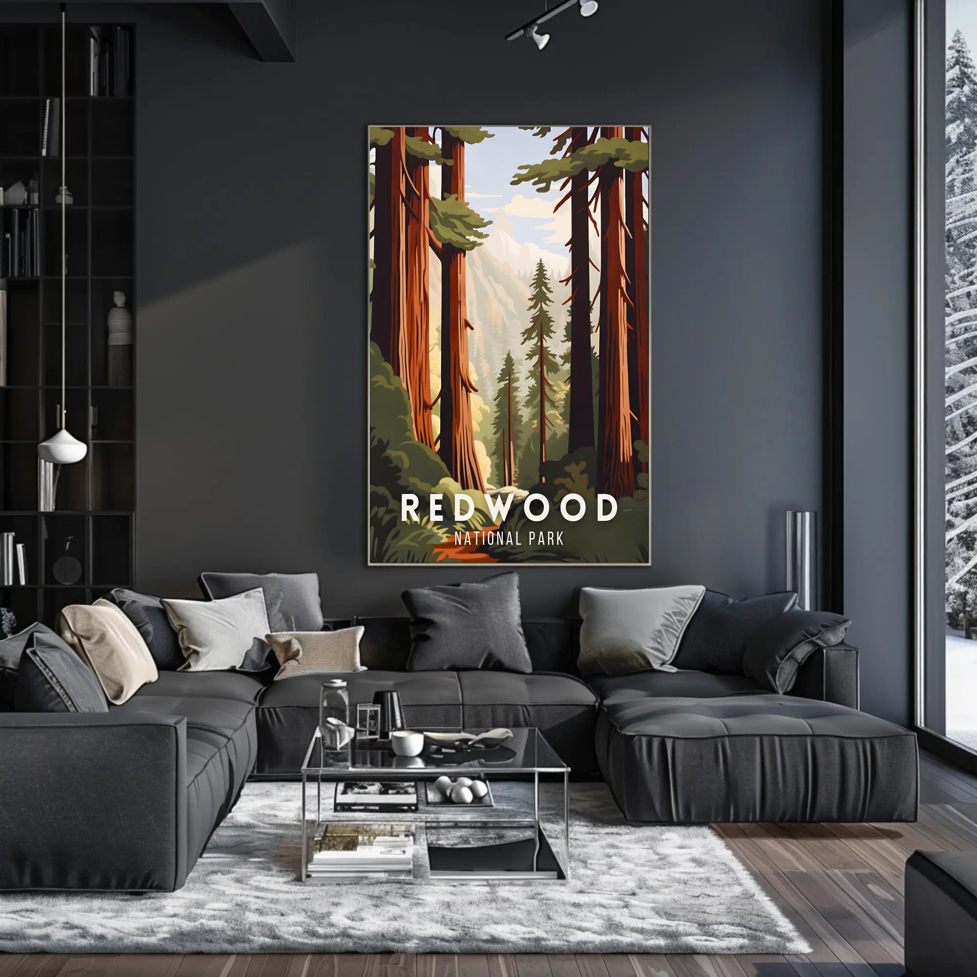 Redwood National Park Poster Scenic Wall Art Print