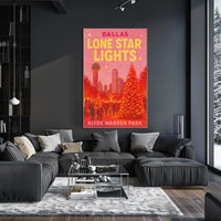Dallas Lone Star Lights Skyline Poster