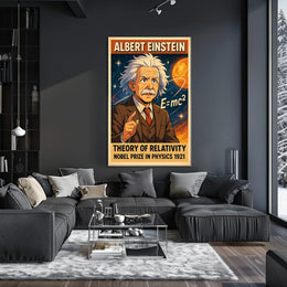 Einstein Relativity Vintage Science Poster