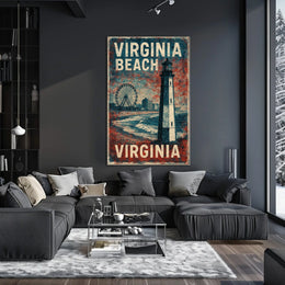 Virginia Beach Vintage Coastal Charm Poster