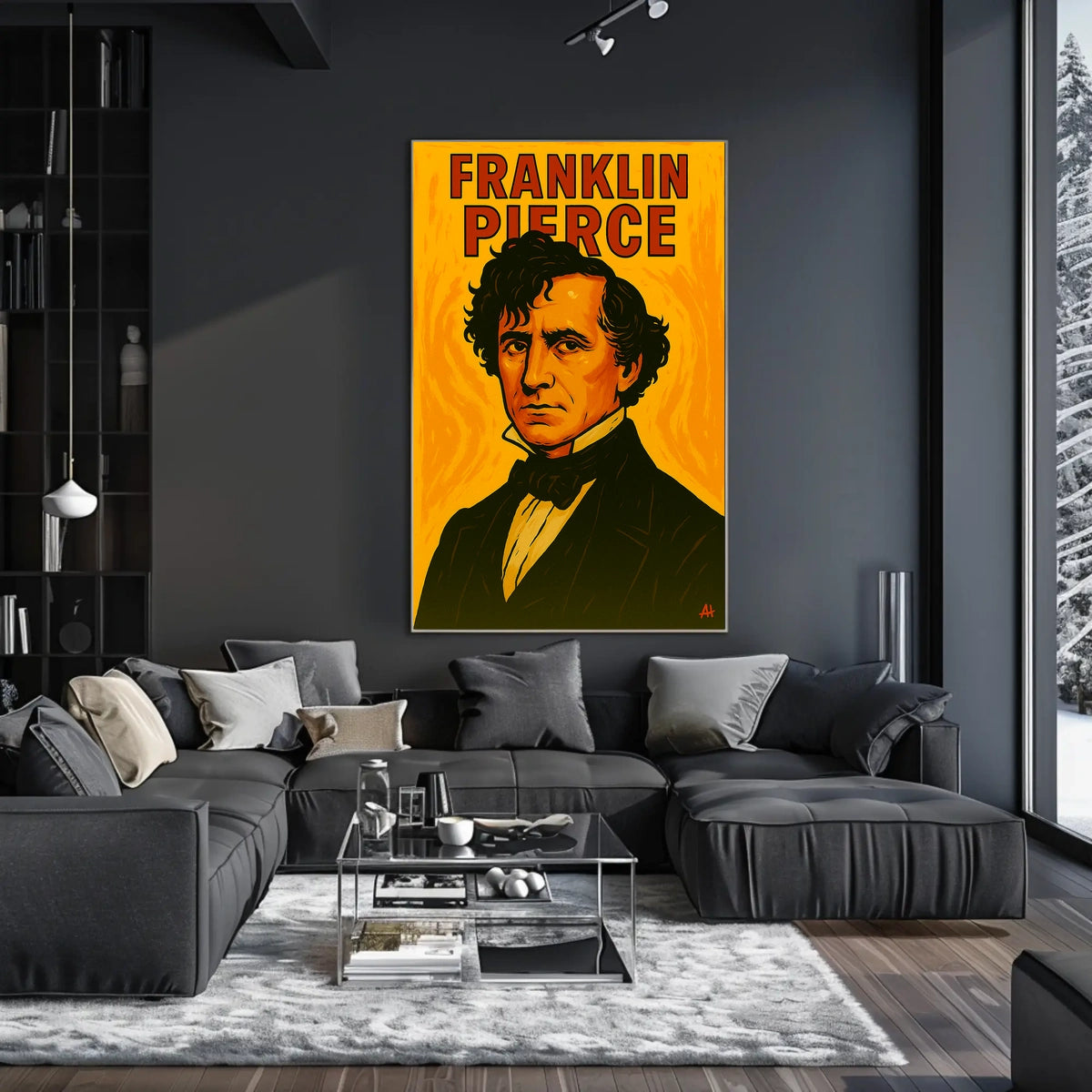 Franklin Pierce Scenic Portrait Vintage Travel Poster