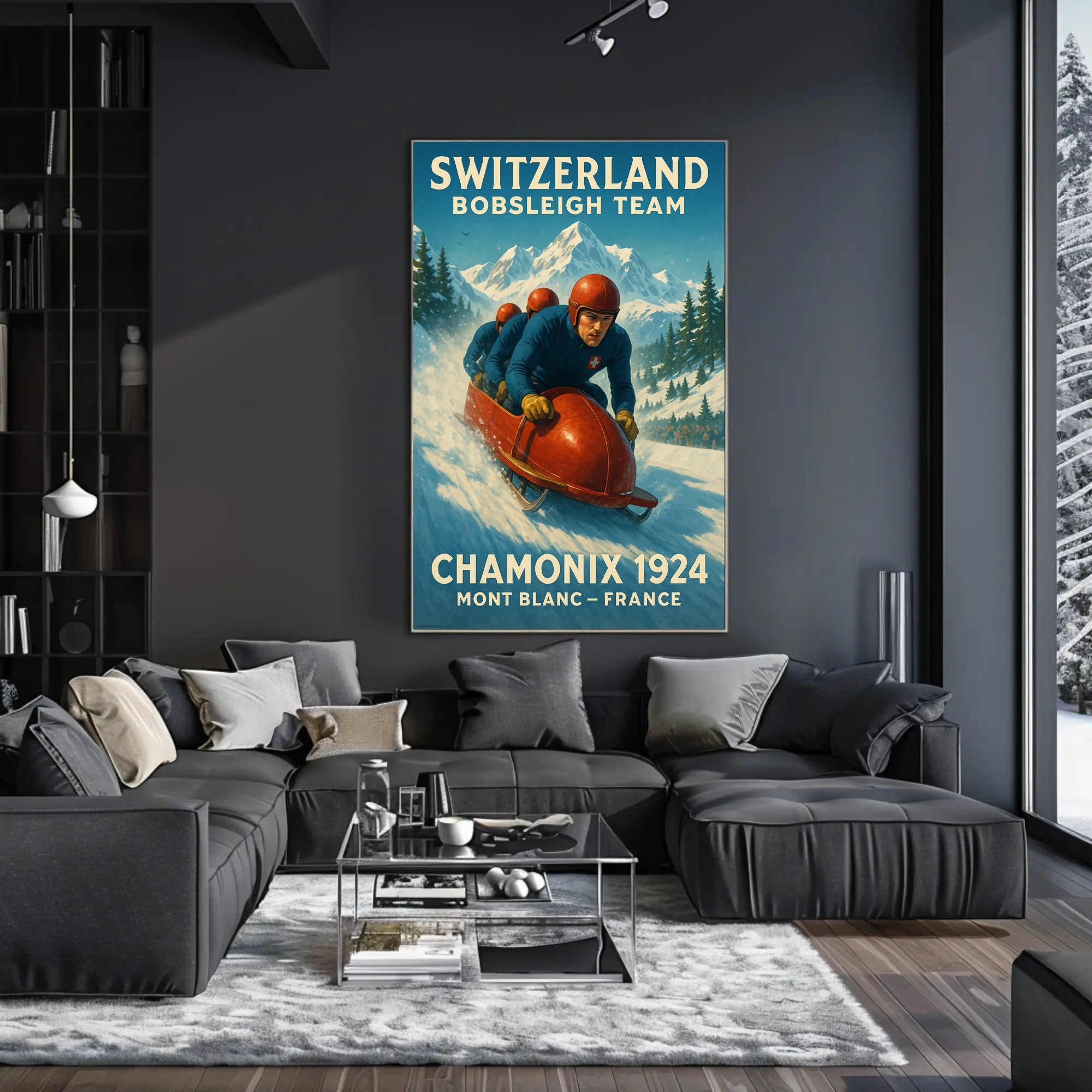 Switzerland Bobsleigh Team Chamonix 1924 Poster