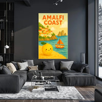 Amalfi Coast Adventure Poster Wall Art Decor Living Room
