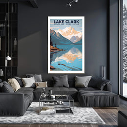 Lake Clark National Park Poster Vintage Travel Art