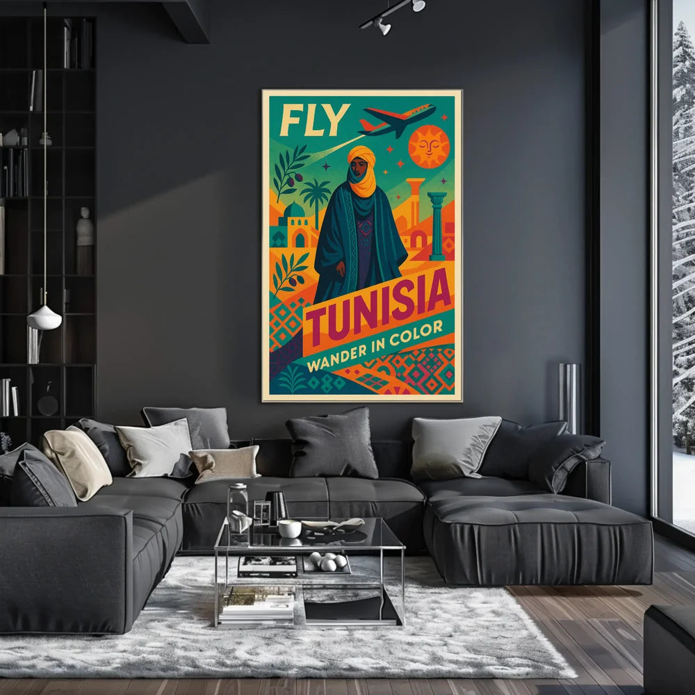 Explore Tunisia in Style Vibrant Aviation Travel Poster PosterGoat