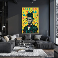 Abraham Lincoln Inspirational Pop-Art Motivational or Quote Poster PosterGoat