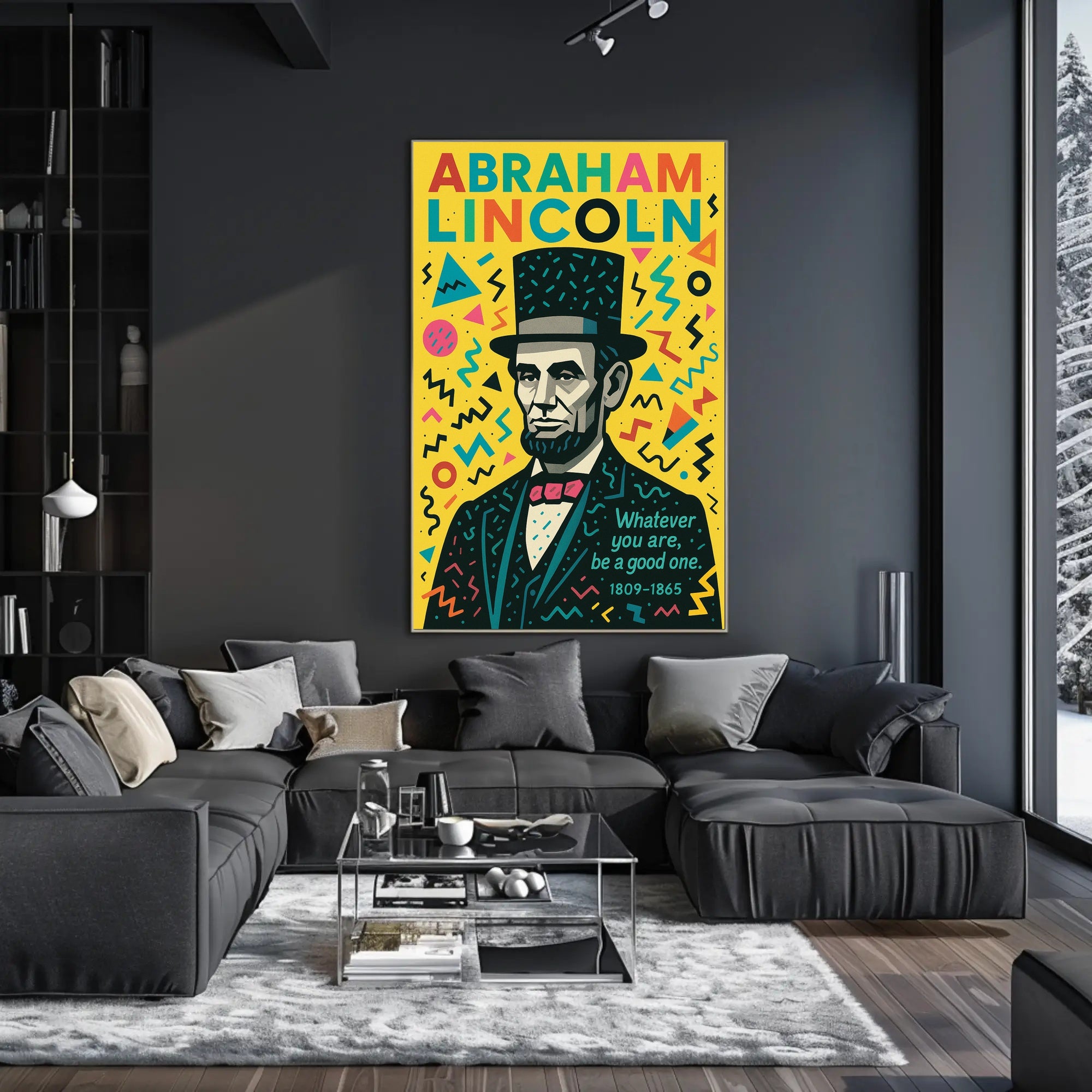 Abraham Lincoln Inspirational Pop-Art Motivational or Quote Poster PosterGoat