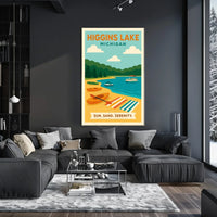 Higgins Lake Getaway: Modern Travel Poster