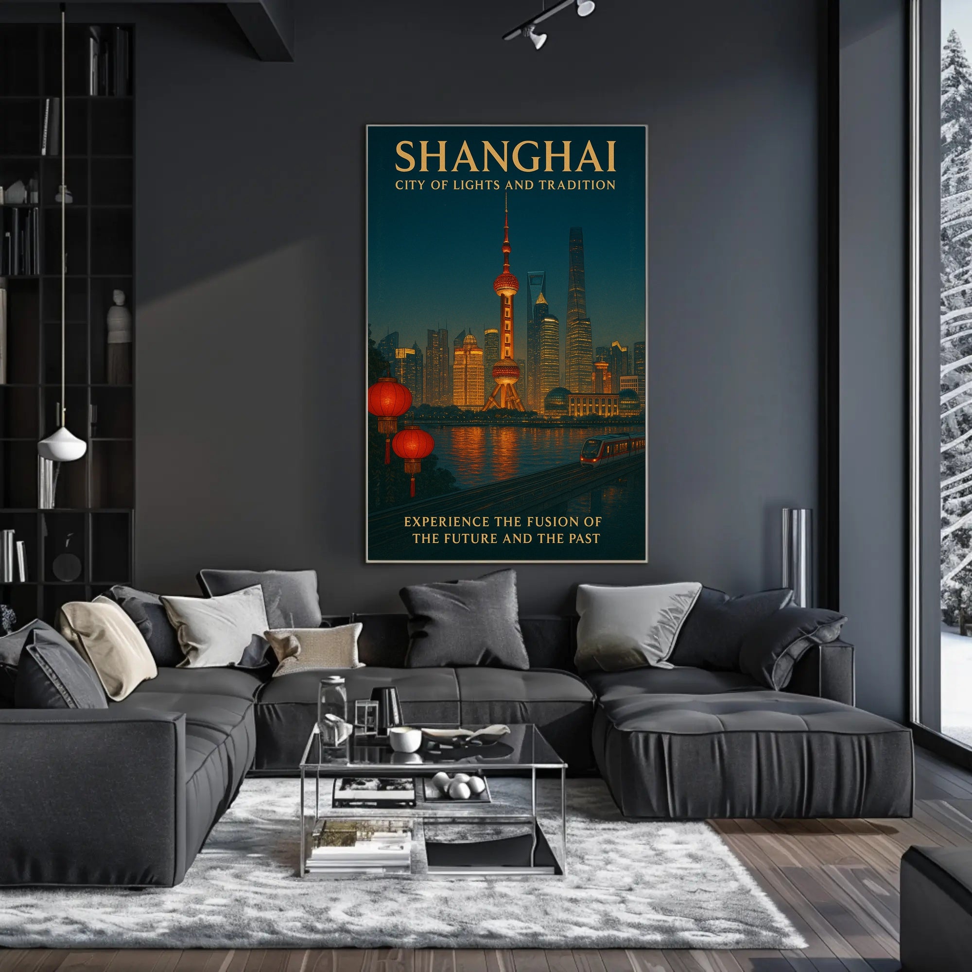 Shanghai City of Lights and Tradition Poster