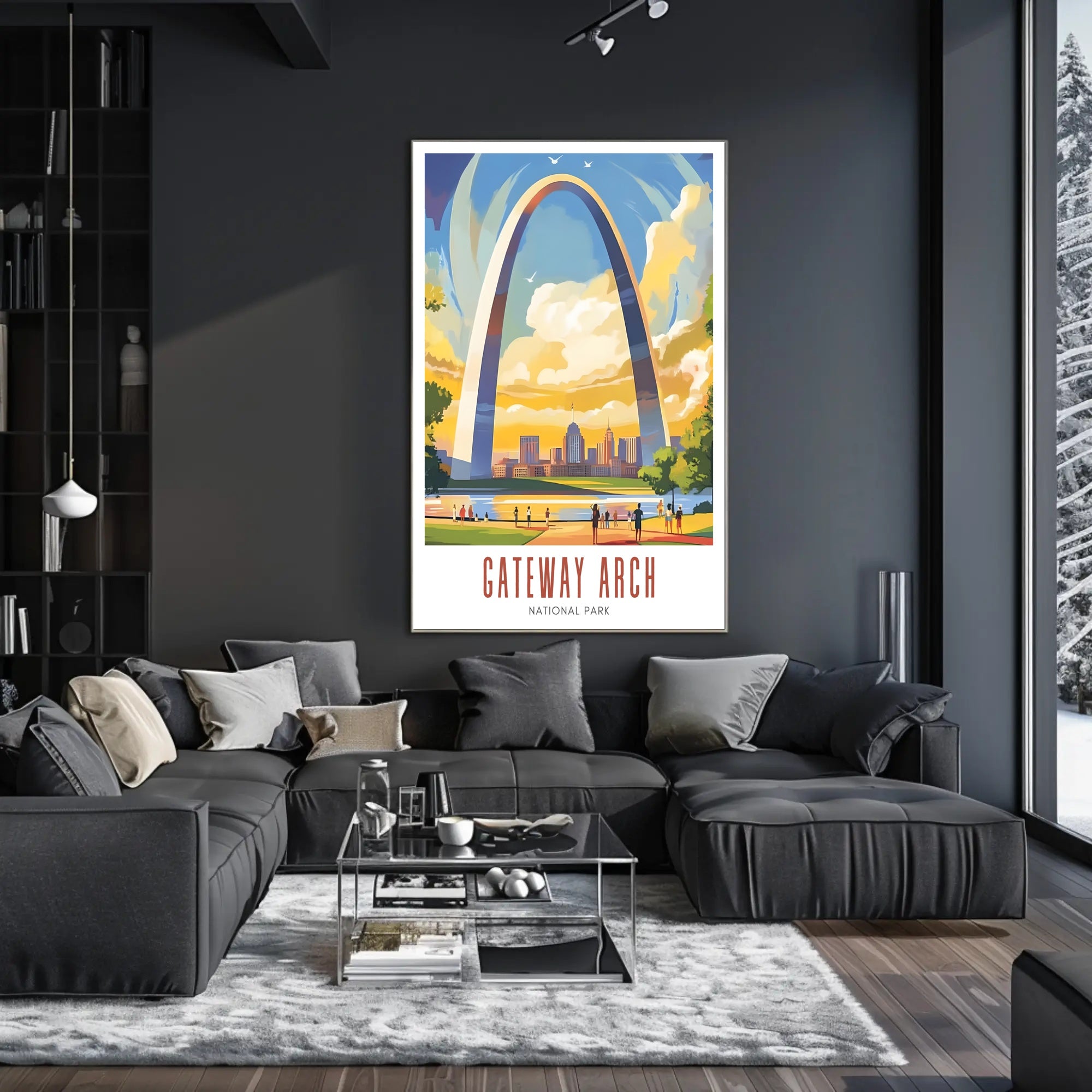 Gateway Arch Illustrated Travel Poster Print