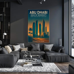 Abu Dhabi Cityscape Tradition Meets Innovation Travel Poster