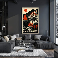 Amalfi Coast Travel Poster 18x24 Coastal Wall Art Decor