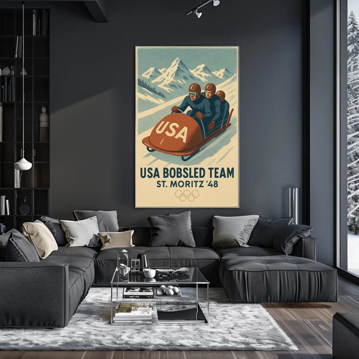 USA Bobsled Team St. Moritz 48 Poster