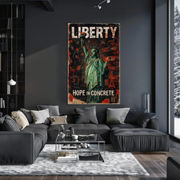 Statue of Liberty Grunge Art Political or Propaganda Poster