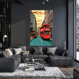 Urban Sunset Journey Poster