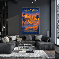 City of Dreams: Los Angeles Vintage Travel Poster