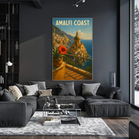 Amalfi Coast Poster Wall Art for Coastal Home Decor