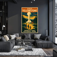 Visit Yellowstone Americas First National Park Poster PosterGoat