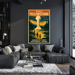 Visit Yellowstone Americas First National Park Poster PosterGoat