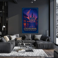 Louisiana Bayou Poster Vintage Travel Wall Art