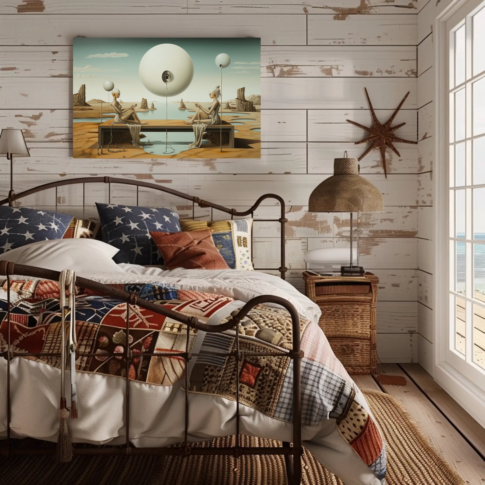 Surreal Desert Spheres Futuristic Sci-Fi Poster