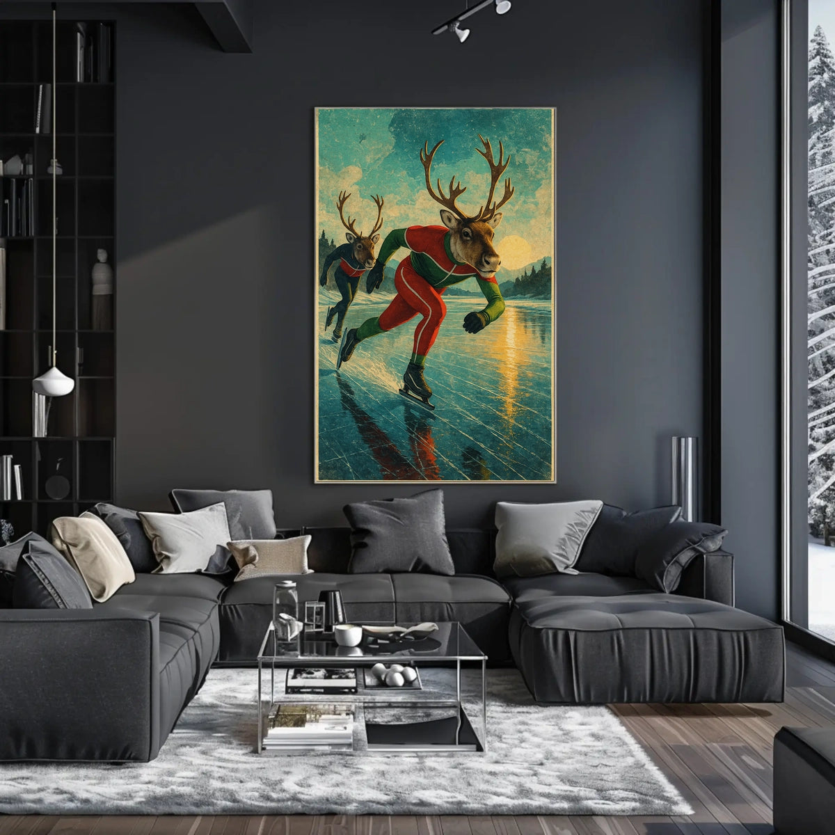 Reindeer On Ice Poster