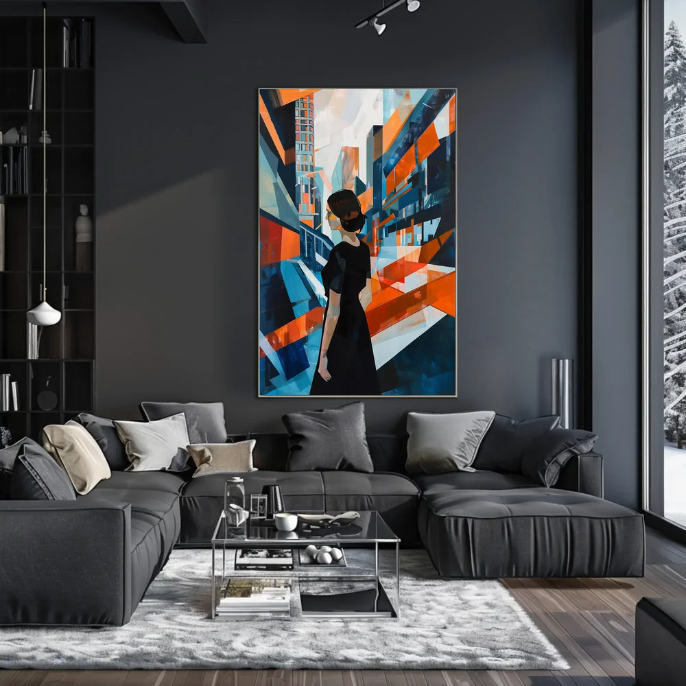 Urban Elegance: Abstract Cityscape with Modern Flair