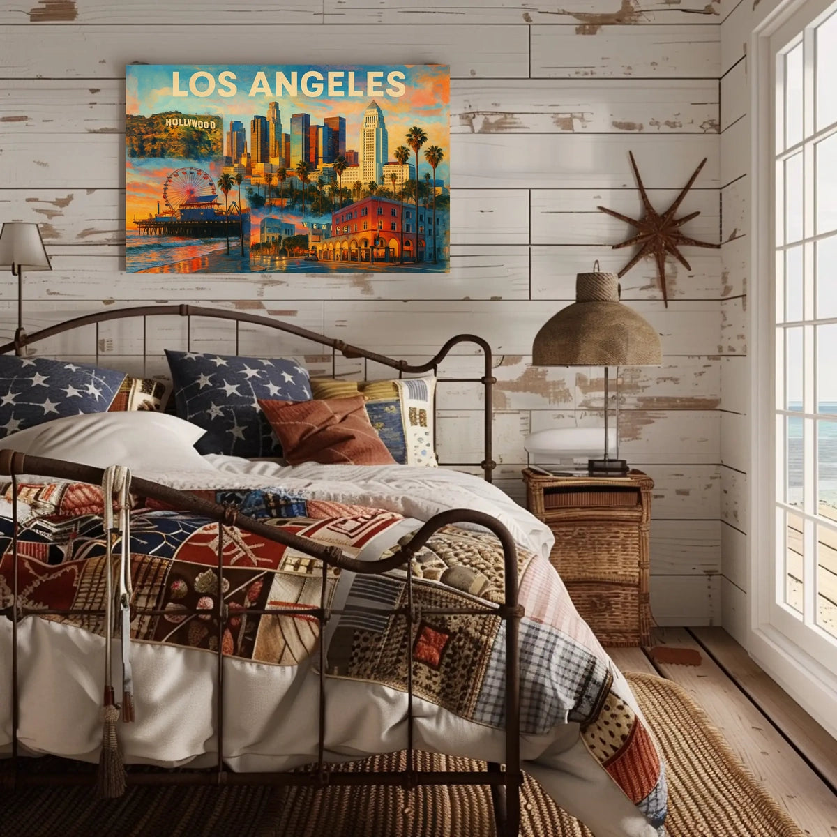 Los Angeles Landmarks Line Art Urban Poster