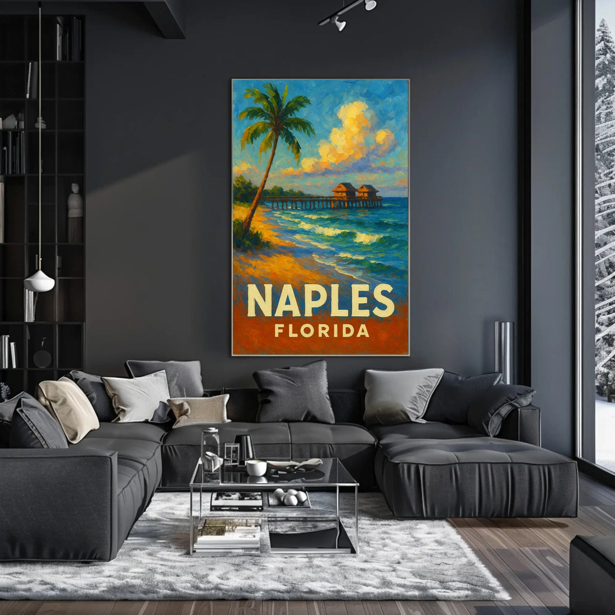 Naples Florida Poster Coastal Wall Art 18x24 Print Gallery