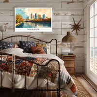Melbourne's Vibrant Skyline: Urban or Cityscape Poster