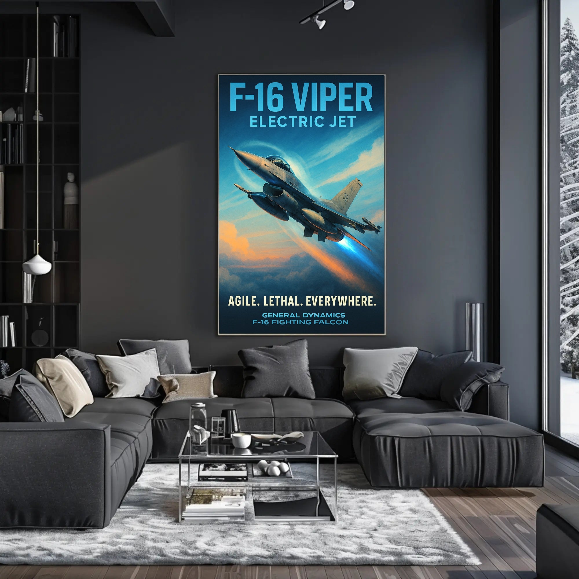 F-16 Viper Electric Jet Poster PosterGoat