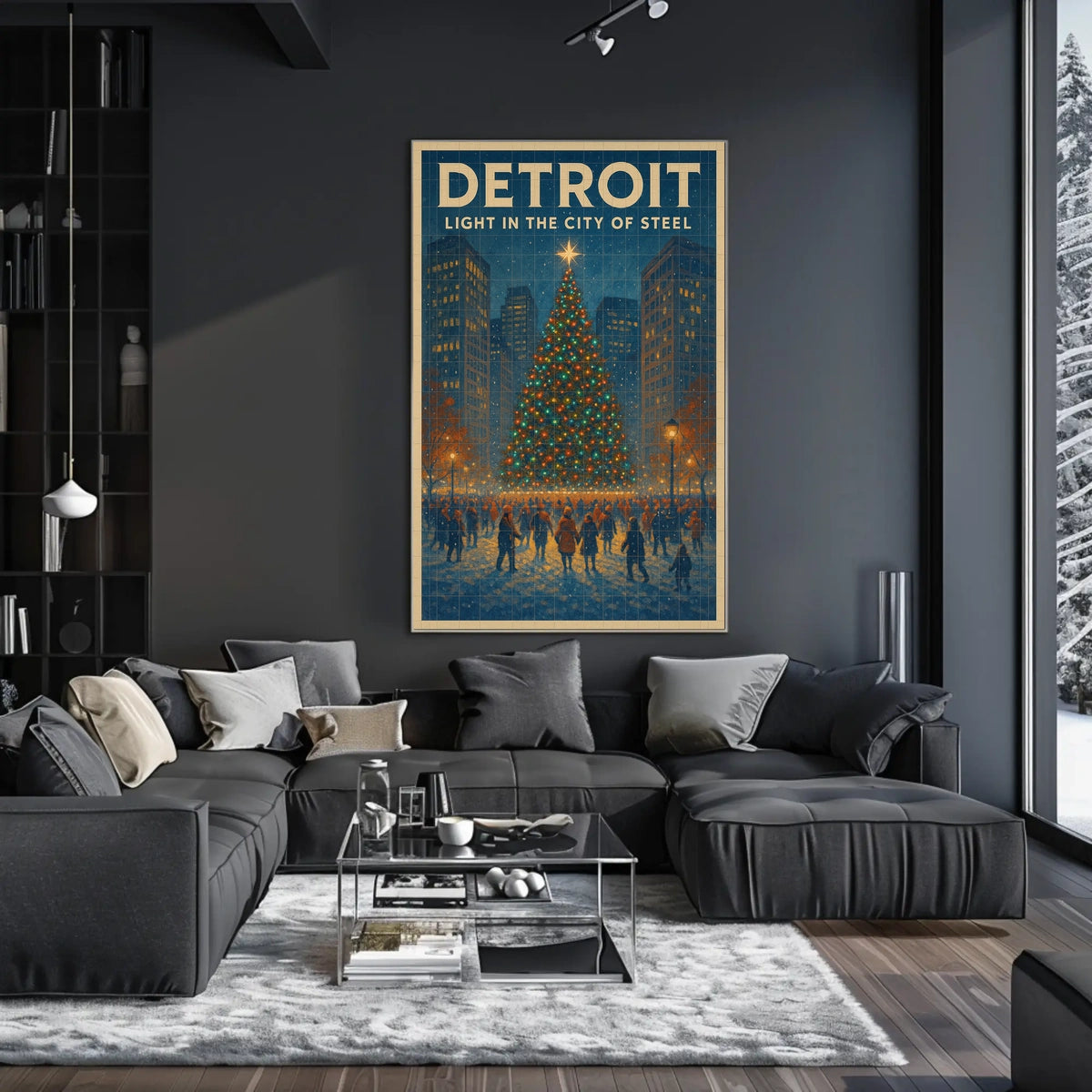 Detroit Light In The City Of Steel Poster