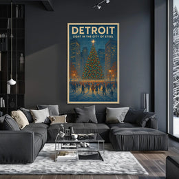Detroit Light In The City Of Steel Poster