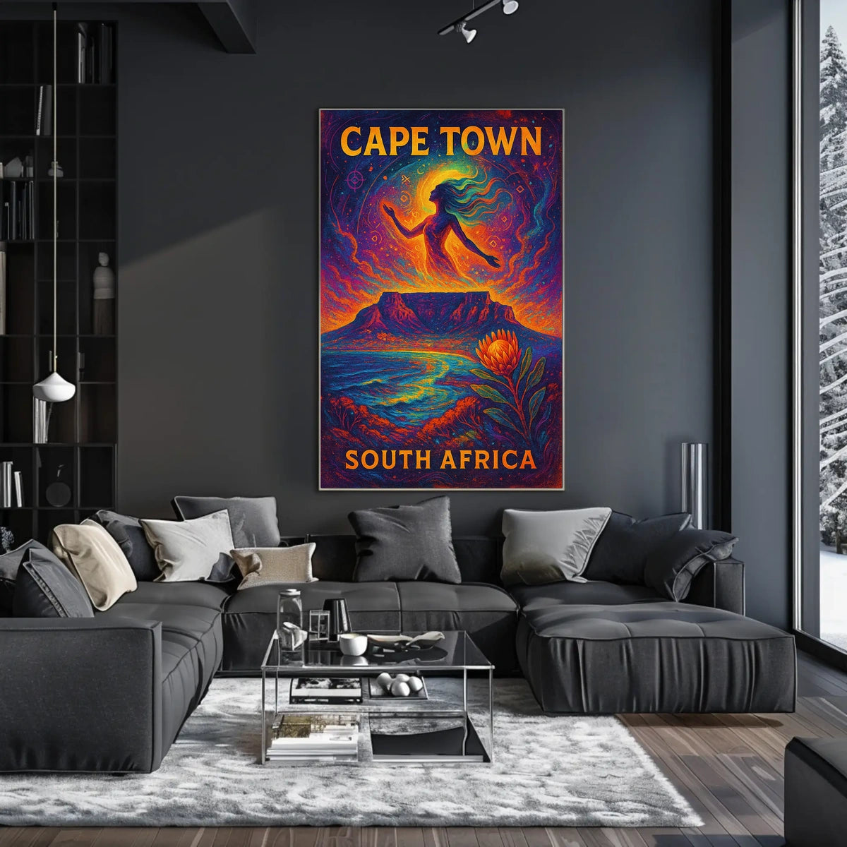 Cape Town Dreamscape Psychedelic Art Poster Print