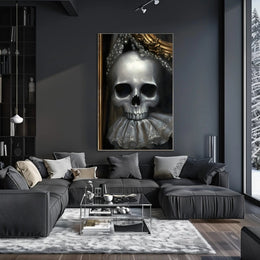 Eerie Skull with Ornate Collar: Abstract or Artistic Poster PosterGoat