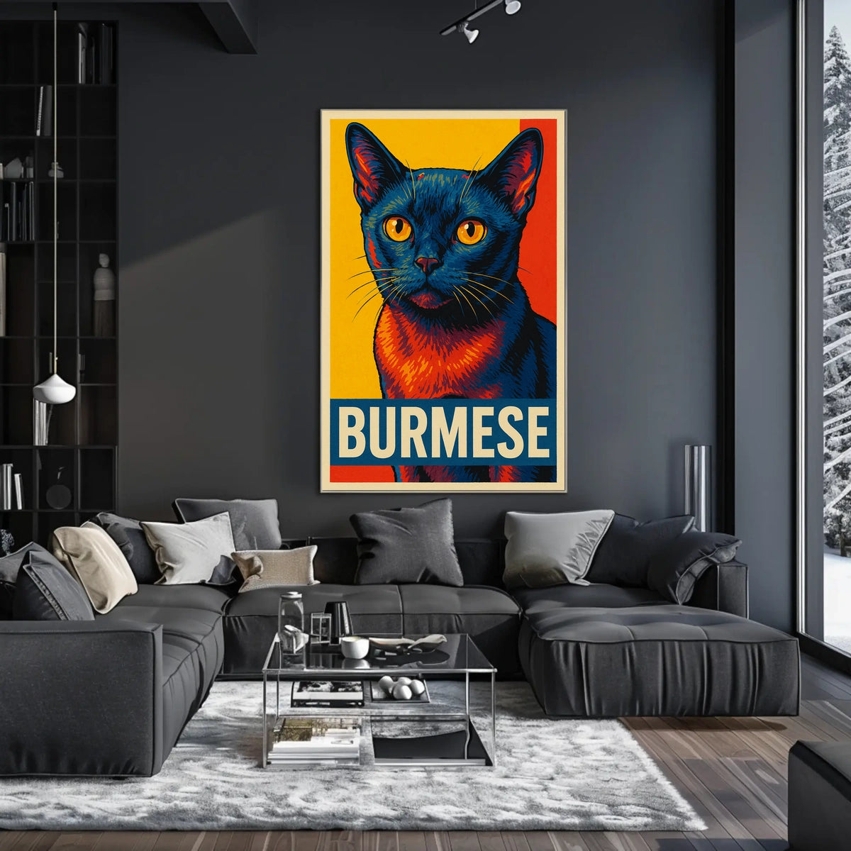 Vibrant Burmese Cat Poster