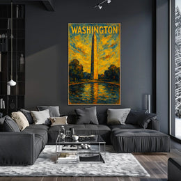 Washington Monument At Sunset Poster