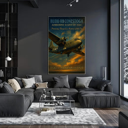 Budd RB Conestoga WWII Aircraft Vintage Poster PosterGoat