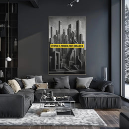 Dystopian Angular Cityscape Futuristic Sci-Fi Poster