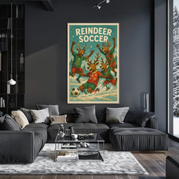 Reindeer Soccer Poster