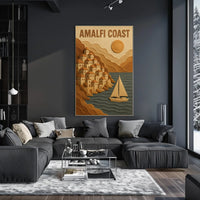 Amalfi Coast Poster Wall Art Mediterranean Coastal Decor