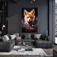 Vivid Fox in Enchanting Floral Wonderland Poster