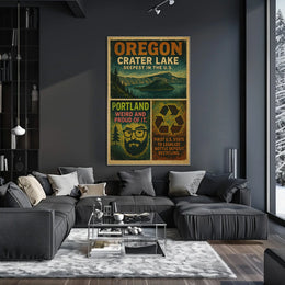 Oregon Pride Crater Lake And Portland Poster