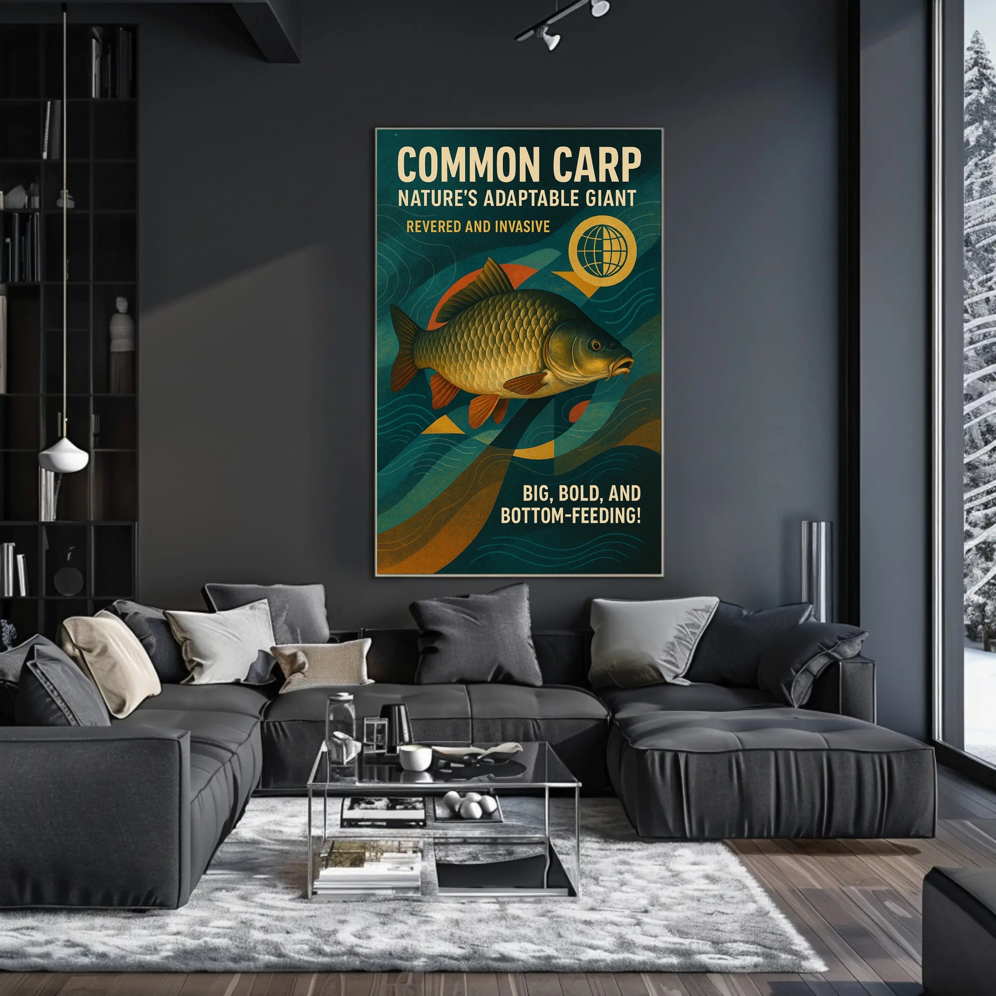 Common Carp Retro Eco-Conscious Animal Poster
