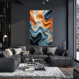 Abstract Waves Of Color Abstract Poster PosterGoat