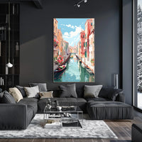 Venetian Canal Beauty Explored in Travel Poster