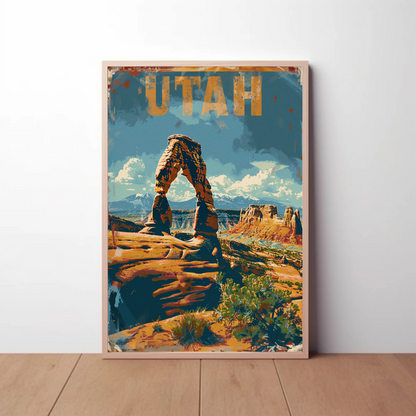 Utah Arches National Park Landscape Travel Poster